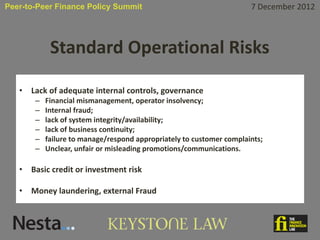 P2p Risk And Controls How P2P Finance Models Work: Risks, Controls and Regulatory Barriers | PDF