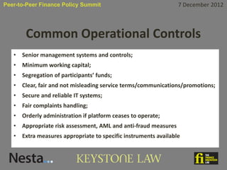P2p Risk And Controls How P2P Finance Models Work: Risks, Controls and Regulatory Barriers | PDF