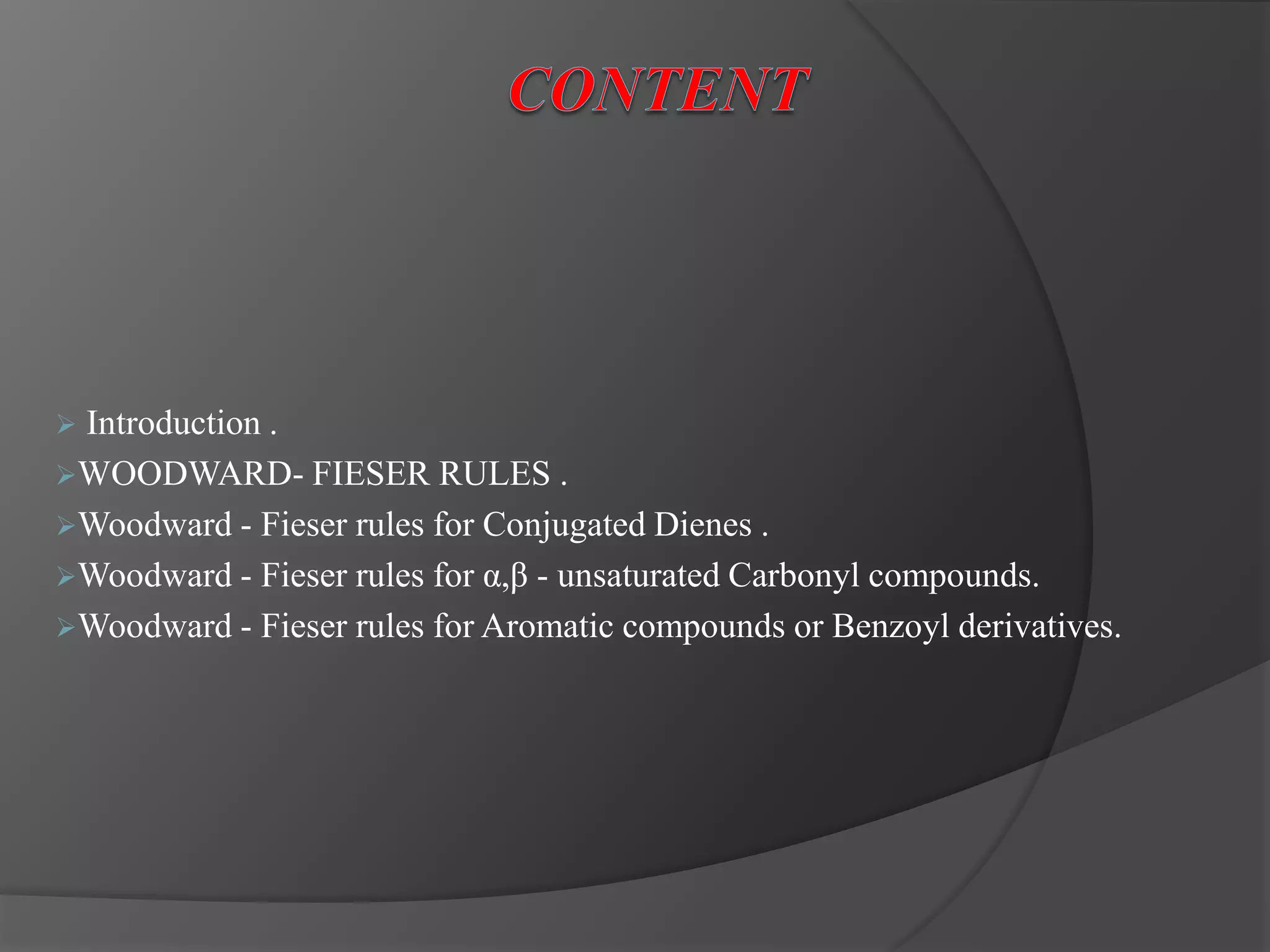 woodward fieser rule PPT