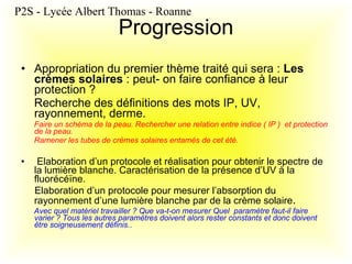 Progression ,[object Object],[object Object],[object Object],[object Object],[object Object],[object Object],[object Object],P2S - Lycée Albert Thomas - Roanne 