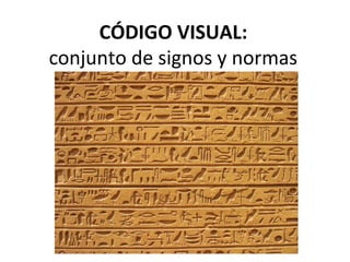CÓDIGO VISUAL:
conjunto de signos y normas
 