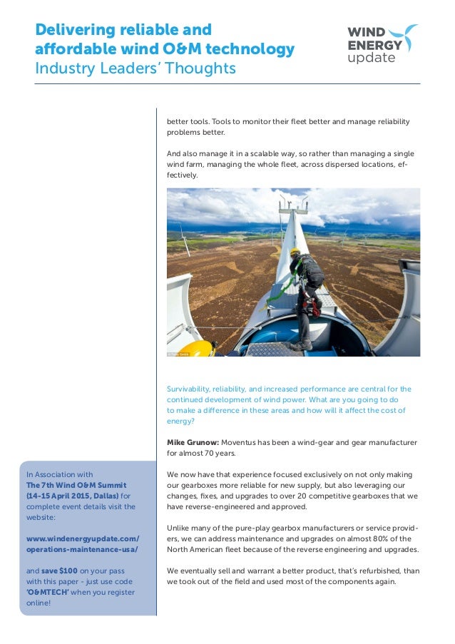 delivering reliable and affordable wind o m technology high flyers ef fleet