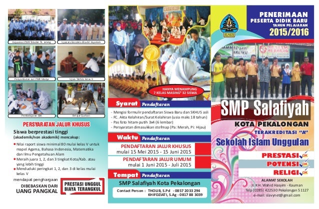 Brosur P3d Baru Smp Salafiyah Kota Pekalongan 2015 2016