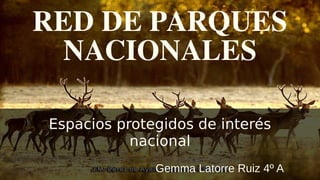 RED DE PARQUES
NACIONALES
Espacios protegidos de interés
nacional
Gemma Latorre Ruiz 4º A
 