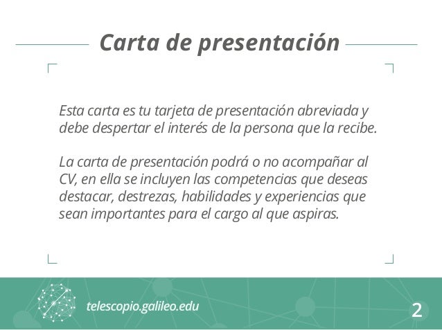 carta de presentacion para empleos