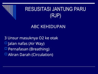 Abc Rjp P3K/Basci First Aid DI TEMPAT KERJA konstruksi | PPT