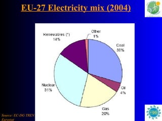 EU-27 Electricity mix (2004) Source: EC-DG TREN Eurostat 