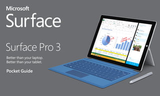 Surface Pro 3
Better than your laptop.
Better than your tablet.
Pocket Guide
 
