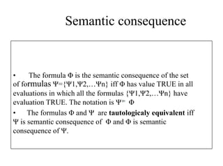 Semantic Equation Example Math Theory of ICT - Propositional calculus lecture | PPT