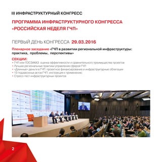 III Инфраструктурный конгресс
Москва, ММПЦ МИА «РОССИЯ СЕГОДНЯ»2
Программа инфраструктурного конгресса
• С - а а
• П а : ?
• Ра а а
а а 224-ФЗ
• К а
• Н а а а ТКО
• ГЧП
• И а а - а
• Р Р а ГЧП
• 13 а а а а ГЧП
• ГЧП ГОСЗАКАЗ
• Л а а а ГЧП
• «Д » ГЧП
ДЕНЬ КОНГРЕССА
29.03.20161
ДЕНЬ КОНГРЕССА
30.03.20162
 