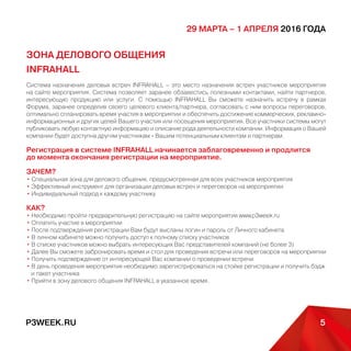 29 МАРТА – 1 АПРЕЛЯ 2016 ГОДА
P3WEEK.RU 5
ПАРТНЕРЫ И СПОНСОРЫ
Генеральный
информационный
партнер:
Генеральный
печатный партнер:
Официальное
информационное
агентство:
Официальное
издание:
Официальный
информационный
ресурс:
Стратегический
информационный
партнер :
Отраслевые партнеры:
 