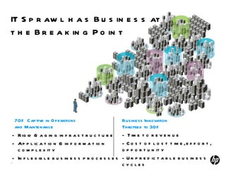 IT Sprawl has Business at  the Breaking Point ,[object Object],[object Object],[object Object],[object Object],[object Object],[object Object],[object Object],70% Captive in Operations  and Maintenance  