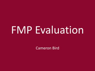 FMP Evaluation
Cameron Bird
 