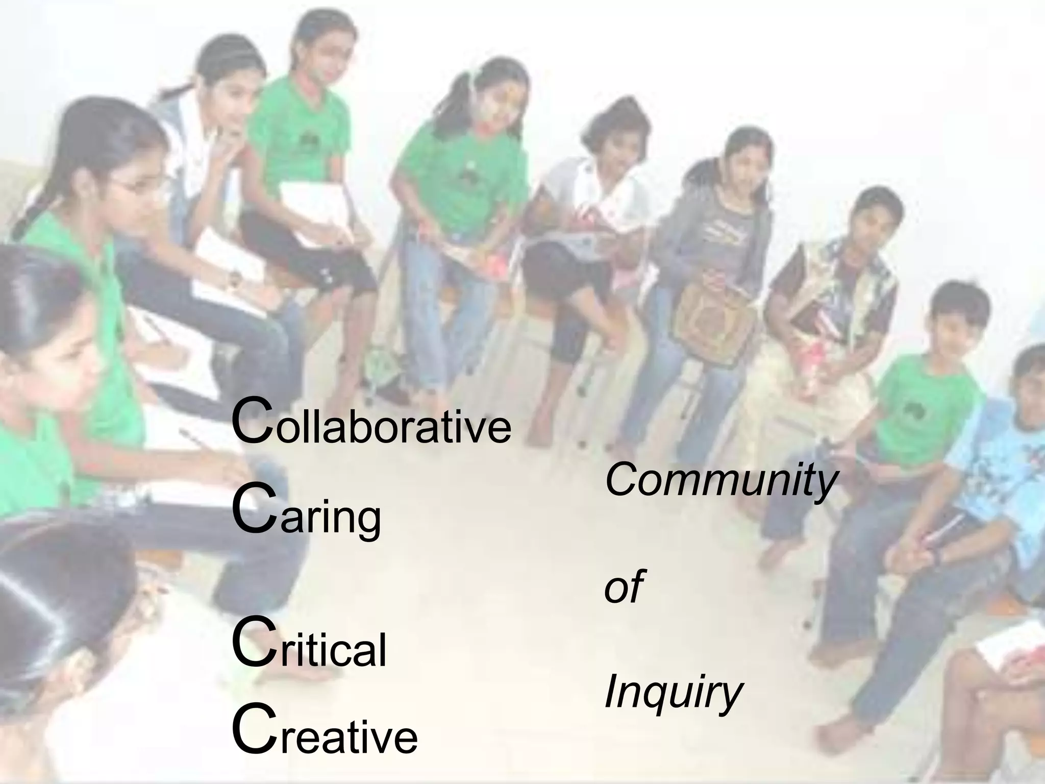 Collaborative
                Community
Caring
                of
Critical
                Inquiry
Creative
 
