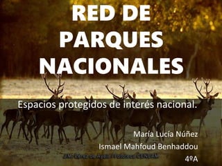 RED DE
PARQUES
NACIONALES
Espacios protegidos de interés nacional.
María Lucía Núñez
Ismael Mahfoud Benhaddou
4ºA
 