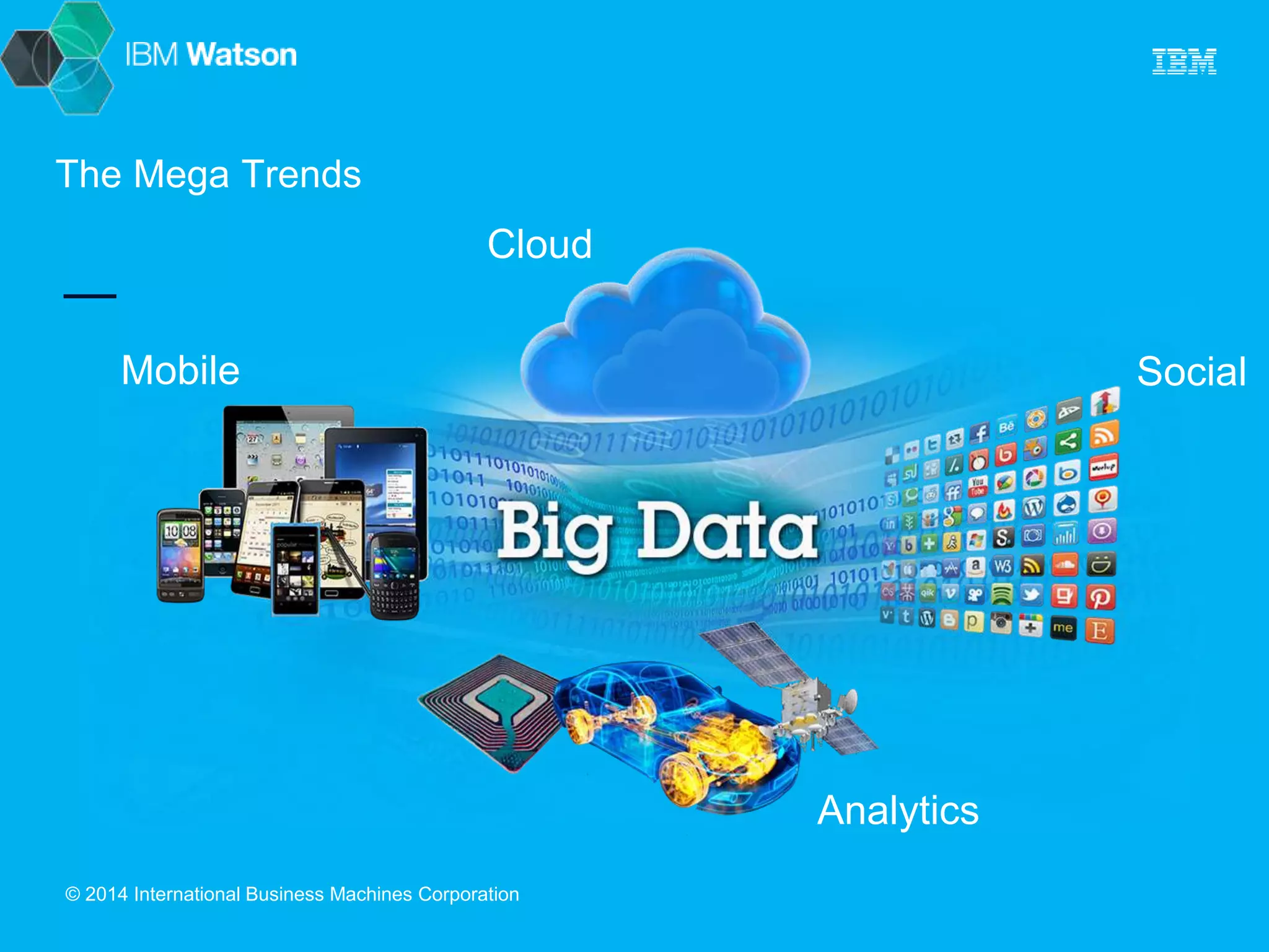 Cloud 
Mobile Social 
© 2014 International Business Machines Corporation 
Analytics 
The Mega Trends 
 