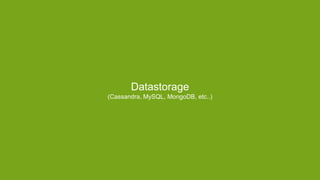 Datastorage
(Cassandra, MySQL, MongoDB, etc..)
 