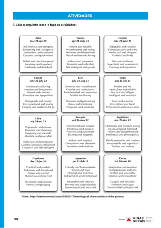 ATIVIDADES
101
1. Leia  o seguinte texto  e faça as atividades:
 