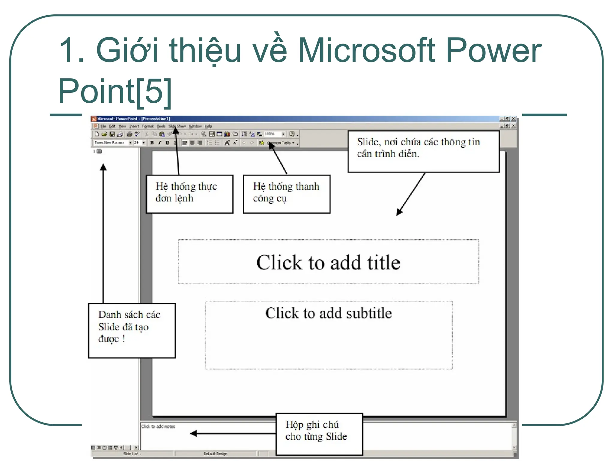 7
1. Giới thiệu về Microsoft Power
Point[5]
 