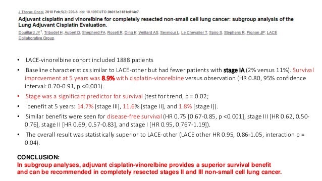 MANAGEMENT OF EARLY STAGE NON SMALL CELL LUNG CARCINOMA