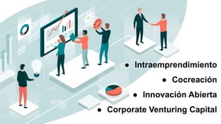 ● Intraemprendimiento
● Cocreación
● Innovación Abierta
● Corporate Venturing Capital
 