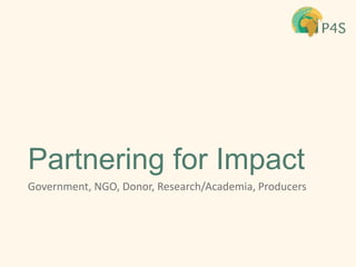 Partnerships for Scaling Climate Smart Agriculture in Africa and Asia