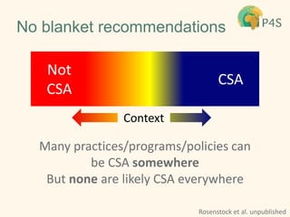 Partnerships for Scaling Climate Smart Agriculture in Africa and Asia