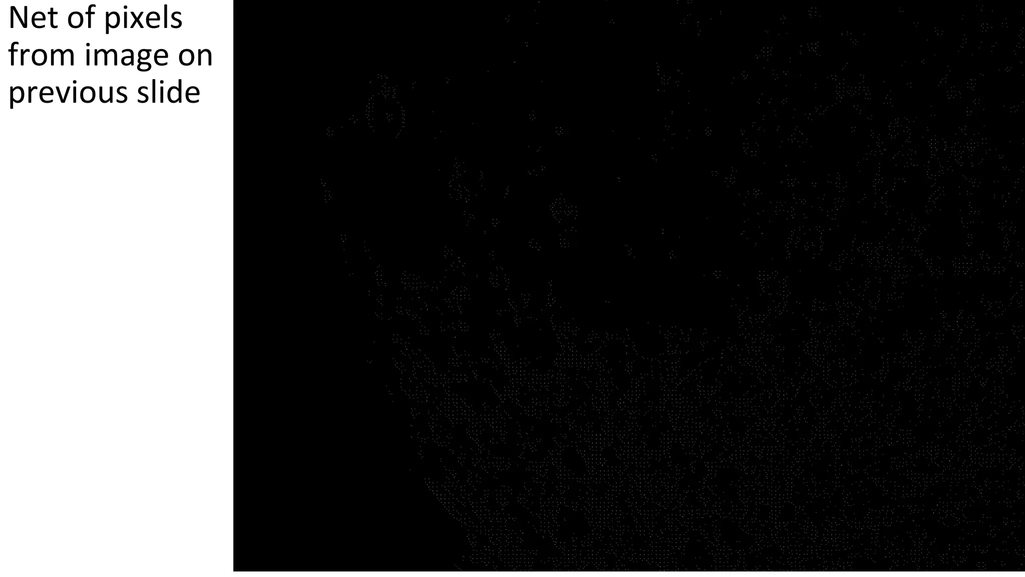 Net of pixels
from image on
previous slide
 