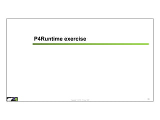 Copyright © 2018 – P4.org, ONF
P4Runtime exercise
88
 