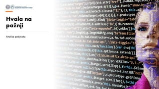 Kurs: Informacione Tehnologije 1 | Nastavnik: dr Milan Zdravković, doc.
Hvala na
pažnji
Analiza podataka
 