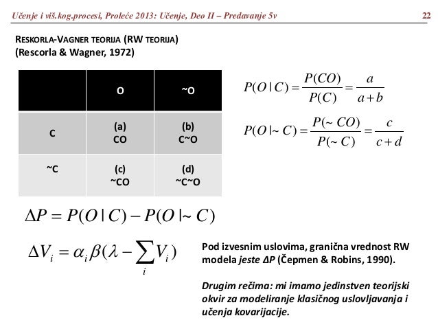 Učenje i viši kognitivni procesi 5. Učenje, II Deo: Blokiranje, osenč…