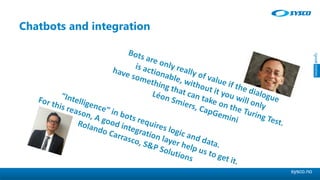 sysco.no
Chatbots and integration
 