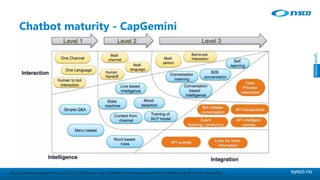 sysco.no
Chatbot maturity - CapGemini
https://www.capgemini.com/2017/04/how-can-chatbots-meet-expectations-introducing-the-bot-maturity/
 