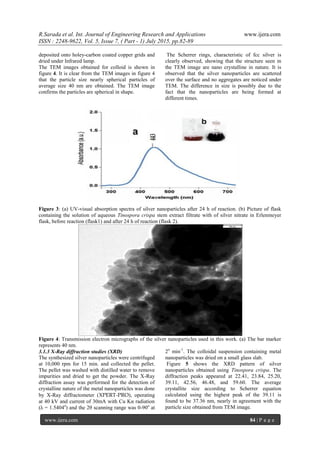 Plant Mediated Synthesis of Silver Nanoparticles by Using Dried Stem ...