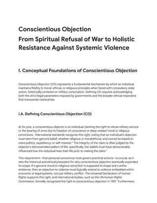 Handout about the New Conscientious Objector | PDF