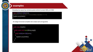 JAVA ciclos (FOR Y WHILE) | PPTX