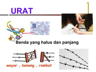 URAT Benda yang halus dan panjang wayar , benang , rambut  