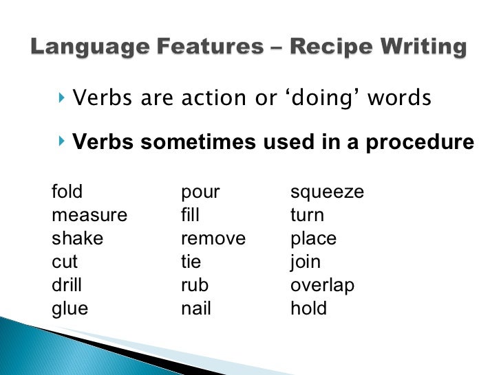 recipe words