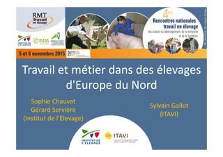 Travail et métier dans des élevages 
d'Europe du Nord
Sophie Chauvat
Gérard Servière
(Institut de l'Elevage)
Sylvain Gallot 
(ITAVI)
 
