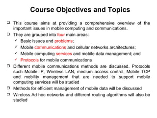 Mobile Computing Course Overview Mobile Computing | PPT