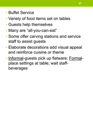 P 6 Food & Beverage cycle TYPES OF FOOD SERVICE BUSINESS | PDF