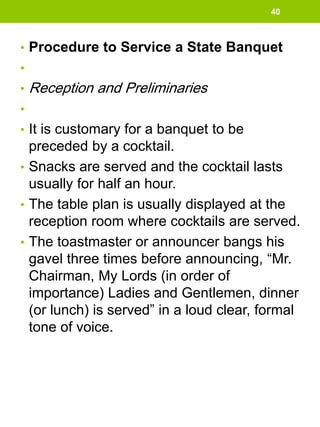 banquet program order of service sop banquets service... P 6 Food & Beverage cycle TYPES OF FOOD SERVICE BUSINESS | PDF