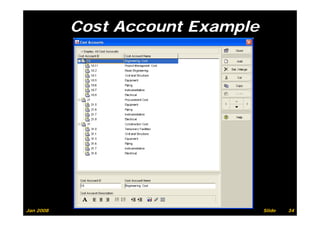 Cost Account Example




Jan 2008                          Slide   34
 
