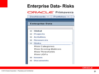 Enterprise Data- Risks




© 2012 Oracle Corporation – Proprietary and Confidential
                                                                      21
 