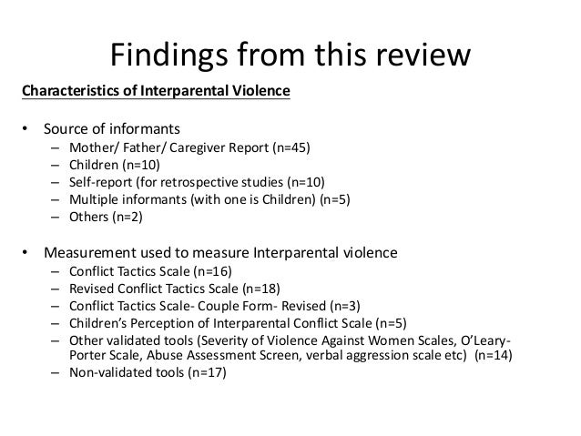 An Overview On Children Exposure To Interparental Violence Definitio