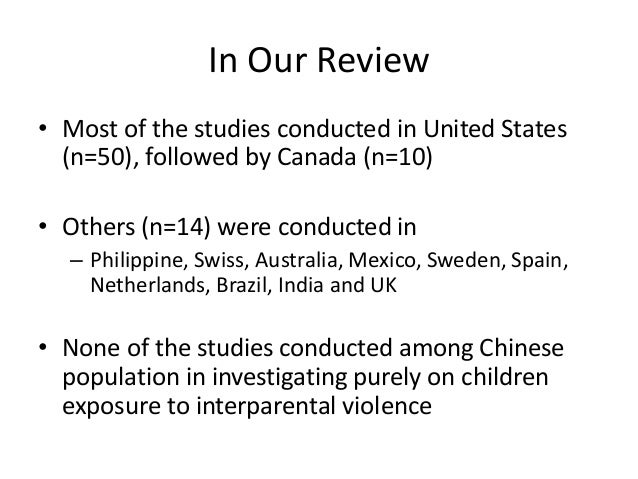 An Overview On Children Exposure To Interparental Violence Definitio