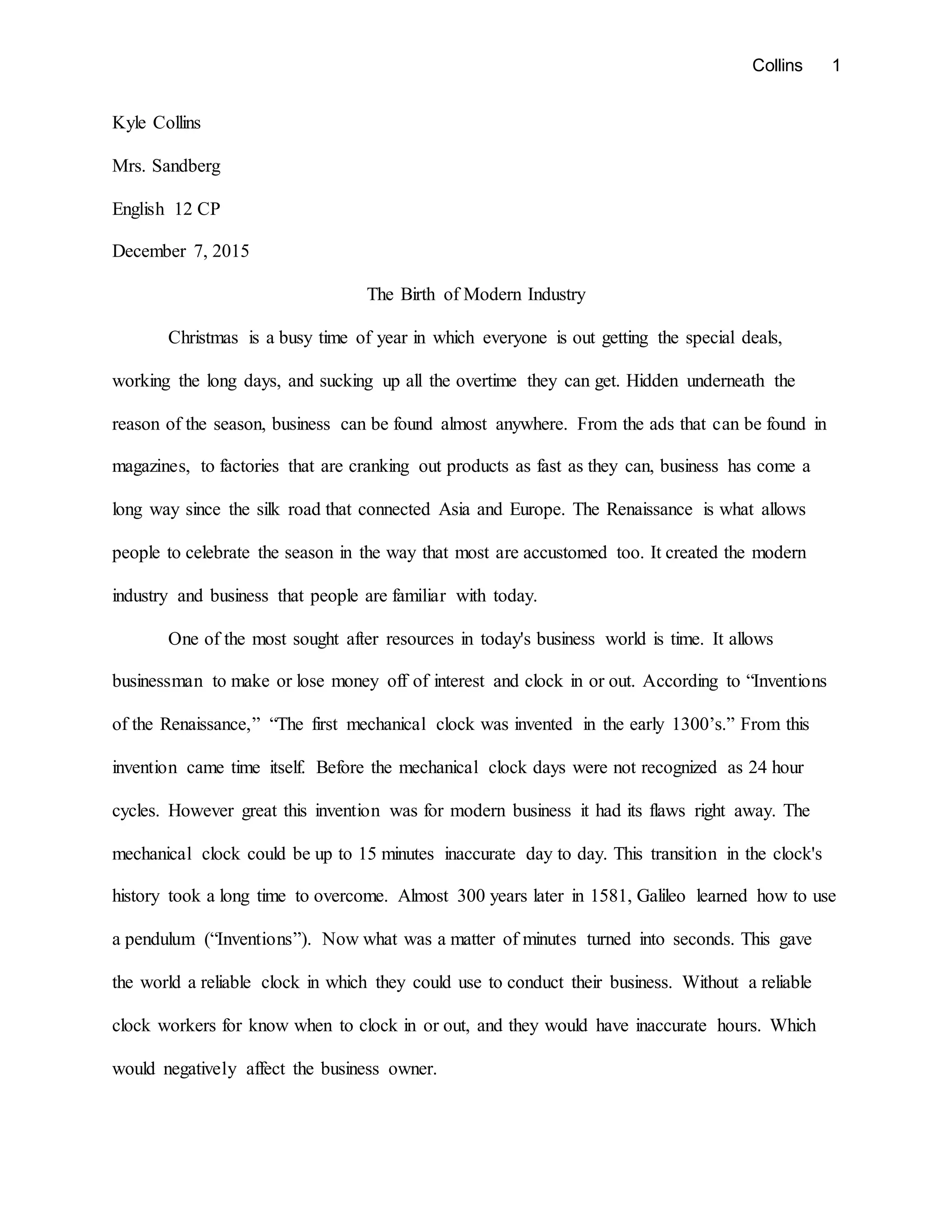 The birth of business (research paper) PDF