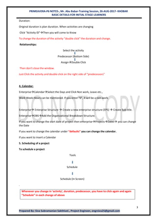 Primavera P6 Notes For Beginners Pdf