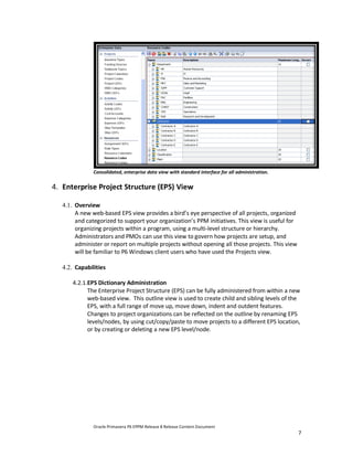 Primavera Database Structure Oracle Primavera P6 Release Content Document (RCD) | PDF