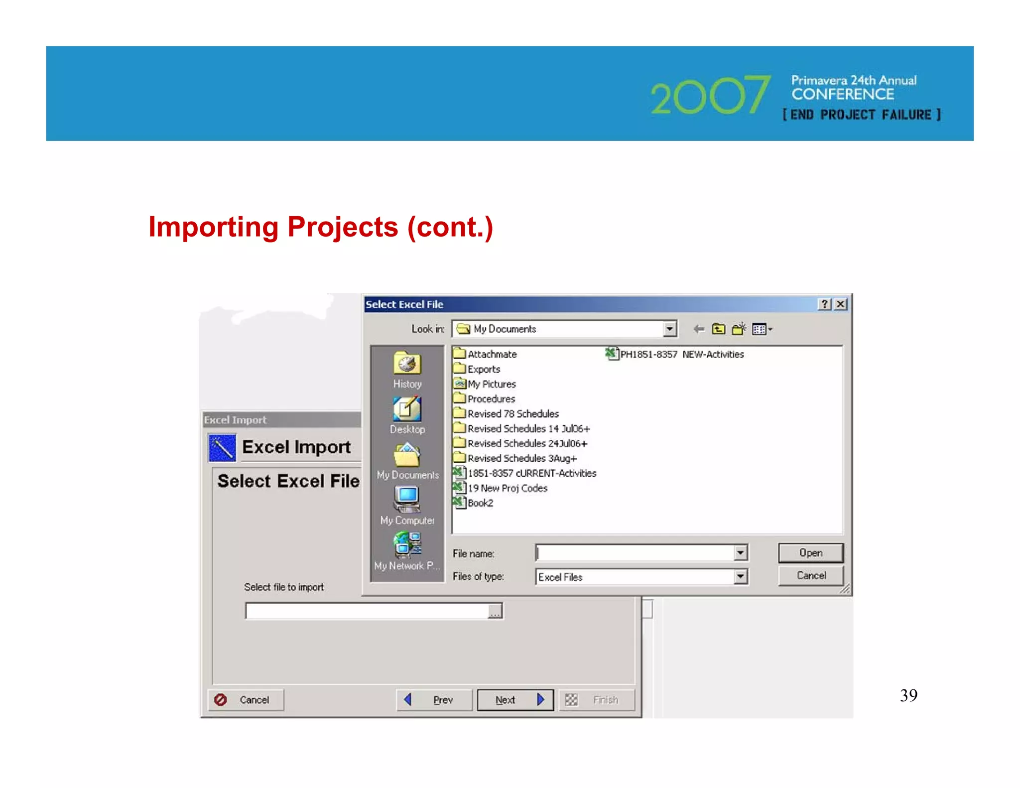 Importing Projects (cont.)




                             39
 
